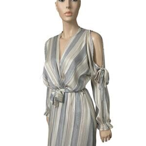 Briefly Made in France Robe Rafaeli Maxi Dress Long Sleeves Sz 2